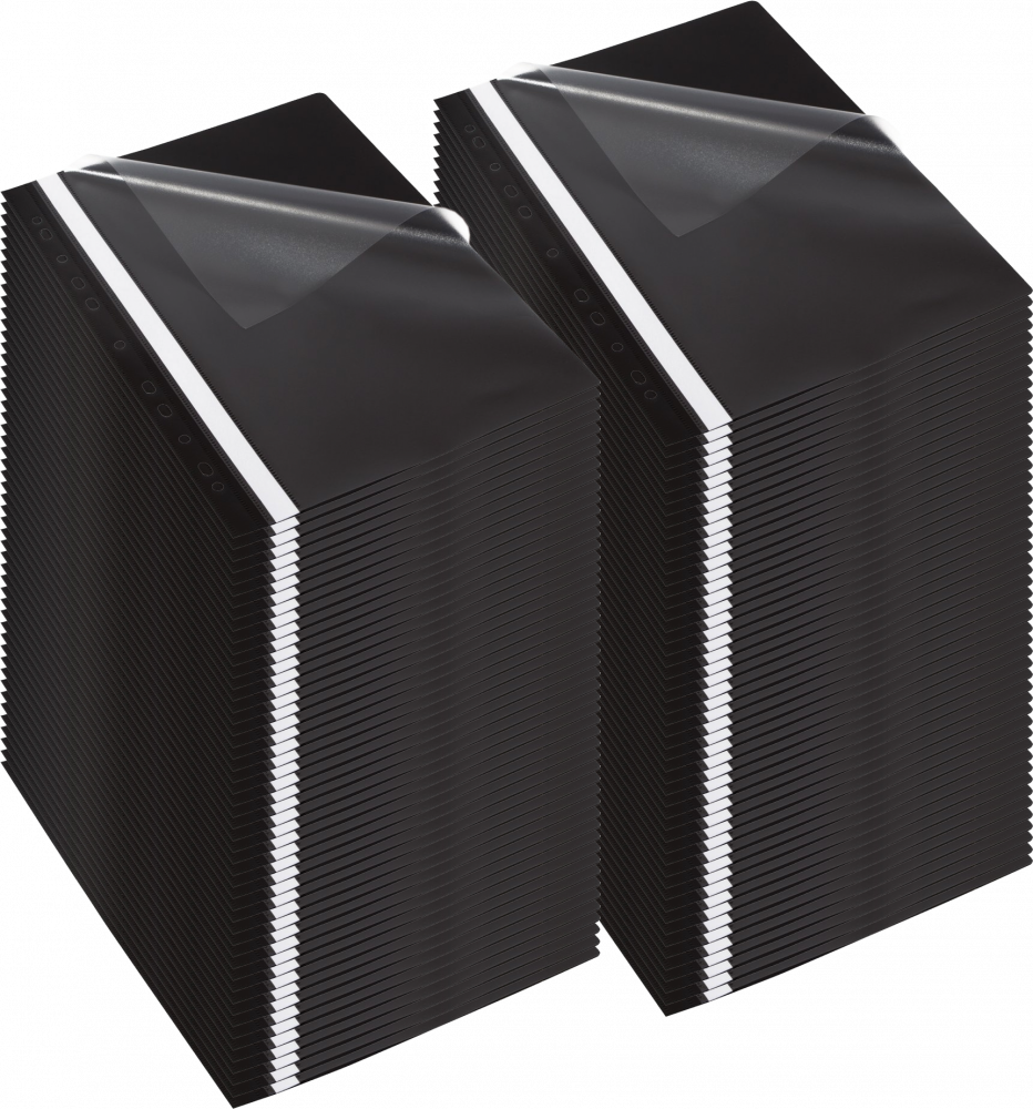 100x Skoroszyt plastikowy oczkowy Bantex Budget EVO, A4, do 200 kartek, czarny