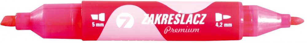Zakreślacz dwustronny Tetis, okrągła/ścięta, 4.2mm/5mm, różowy