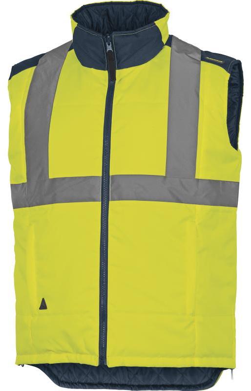 Bezrękawnik odblaskowy ocieplany Delta Plus FIDJIHV, rozmiar L, żółto-granatowy