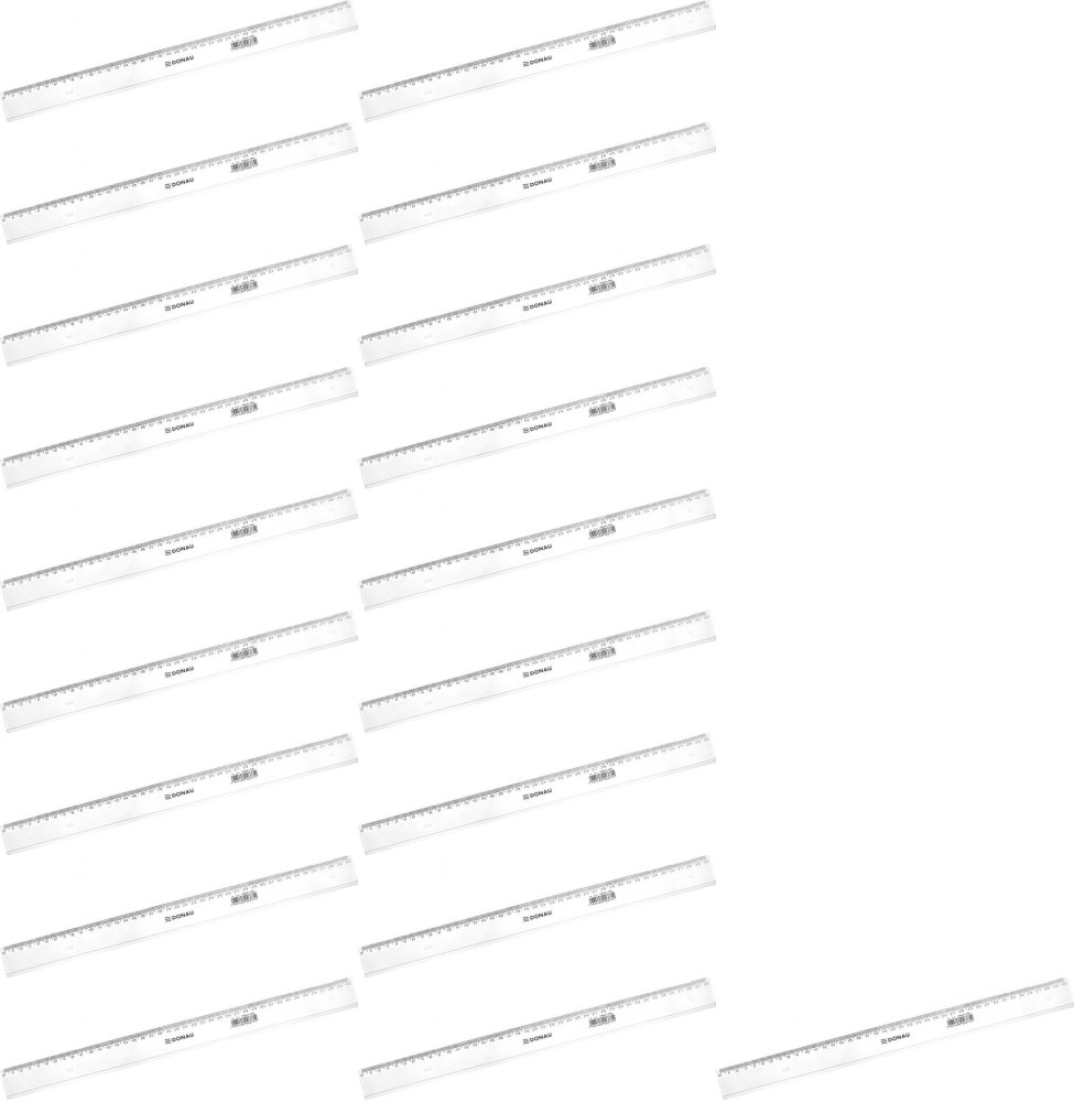 20x Linijka plastikowa Donau, 40cm, transparentny