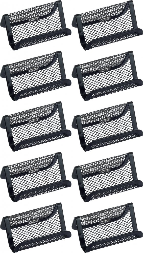 10x Stojak na wizytówki Grand GR-340, metalowy, 65x94x45mm, czarny