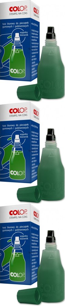 3x Tusz do pieczątek Colop EOS, 25ml, zielony