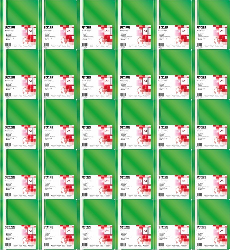 100x Skoroszyt plastikowy bez oczek Office Products, A4, do 200 kartek, zielony