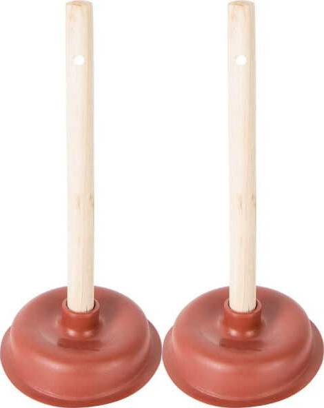 2x Przepychacz do zlewu/wc York, drewniana rączka