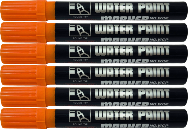 6x Pisak wodny Snowman Water Paint, okrągła, 1.5-3.0mm, pomarańczowy