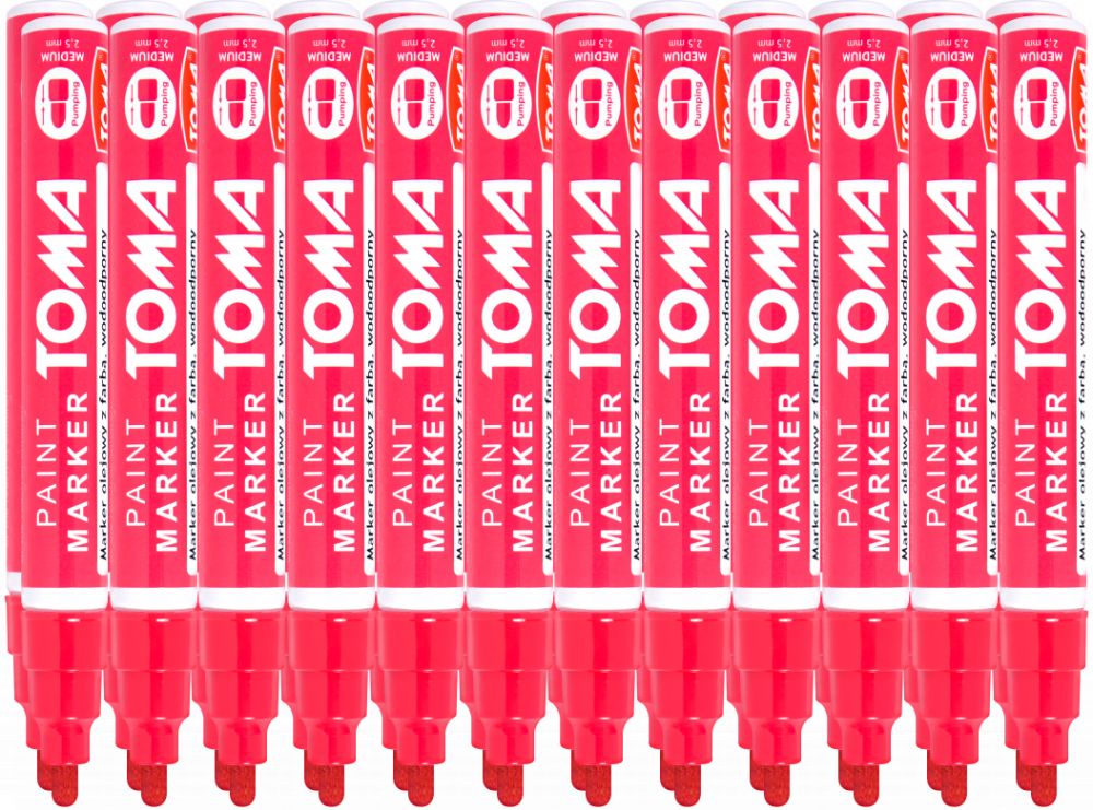 24x Marker olejowy Toma TO-440, okrągła, 2.5 mm, czerwony