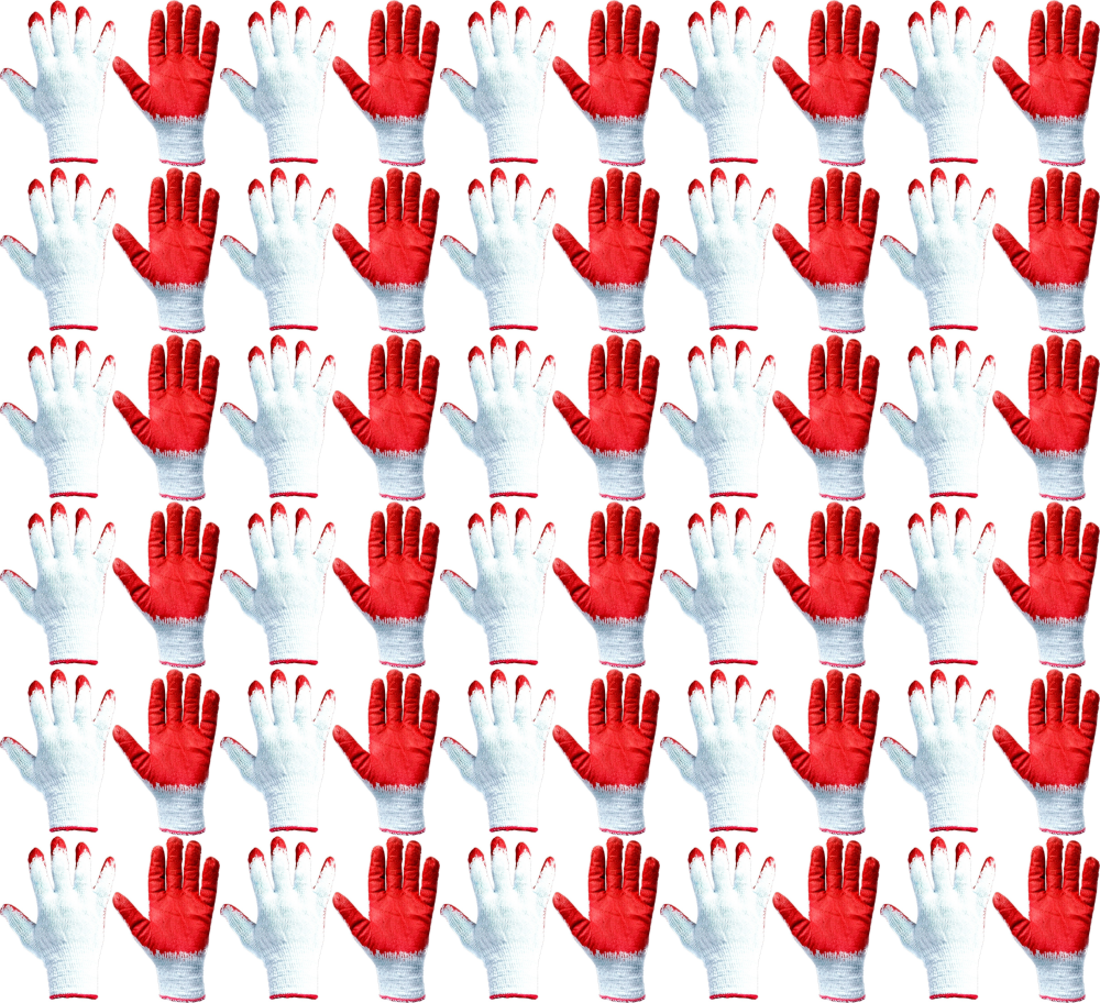 50x Rękawice robocze M-Glove Wampirki, powlekane, rozmiar 10, czerwony