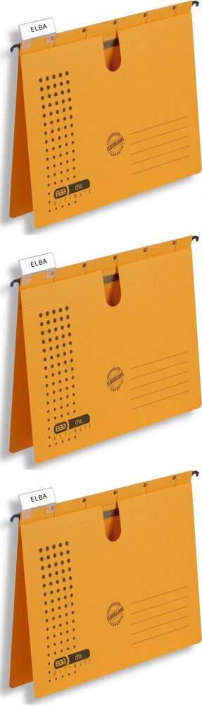 3x Skoroszyt zawieszany Elba Chic Ultimate, A4, 245x318mm, 230g/m2, żółty