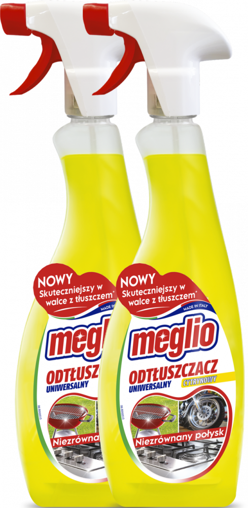 2x Płyn odtłuszczający Meglio, z rozpylaczem, 750ml, cytrynowy