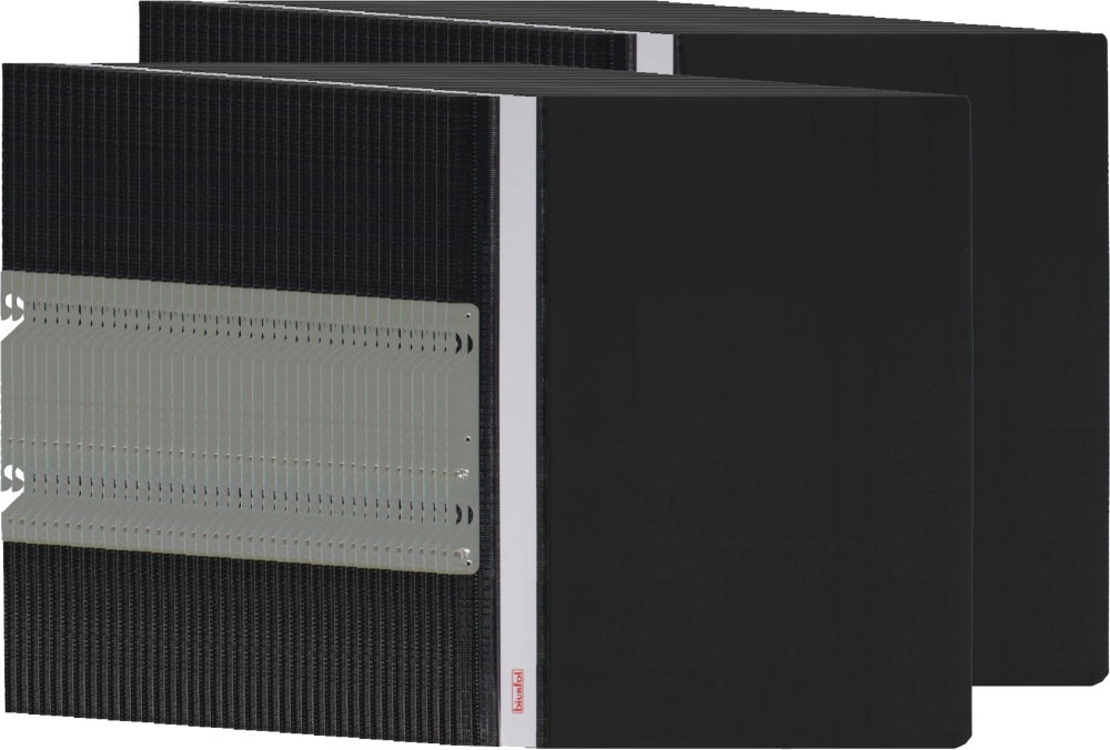 80x Skoroszyt plastikowy hakowy Biurfol, twardy, A4, do 200 kartek, czarny