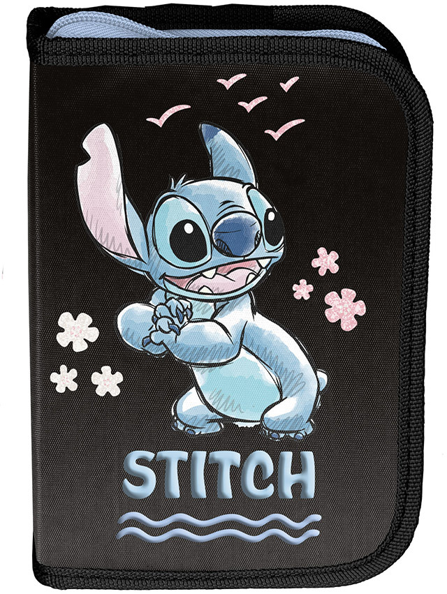 Piórnik szkolny Paso Disney Stitch, 1-komorowy, bez wyposażenia, czarny