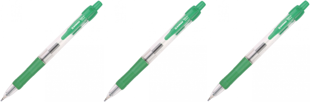 3x Długopis żelowy automatyczny Donau, 0.5mm zielony