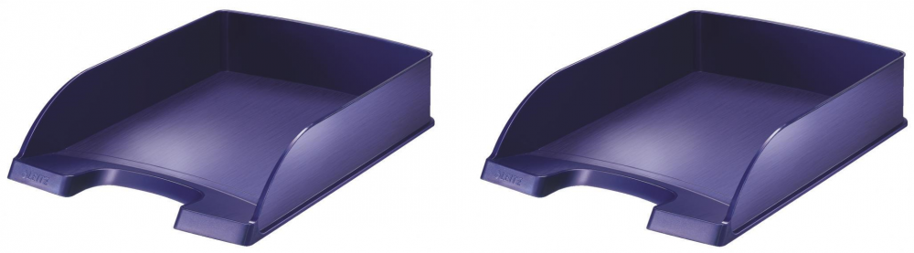 2x Półka na dokumenty Leitz Style, A4, plastikowa, niebieski
