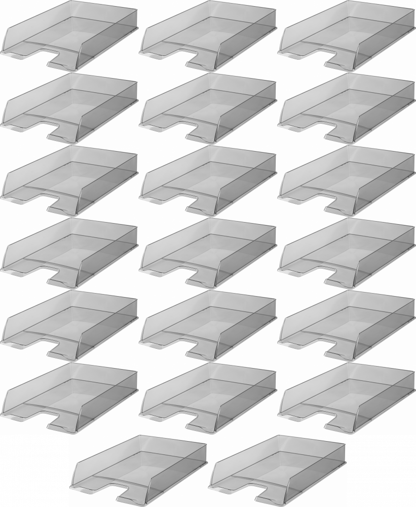 20x Półka na dokumenty Esselte, A4, plastikowa, dymny