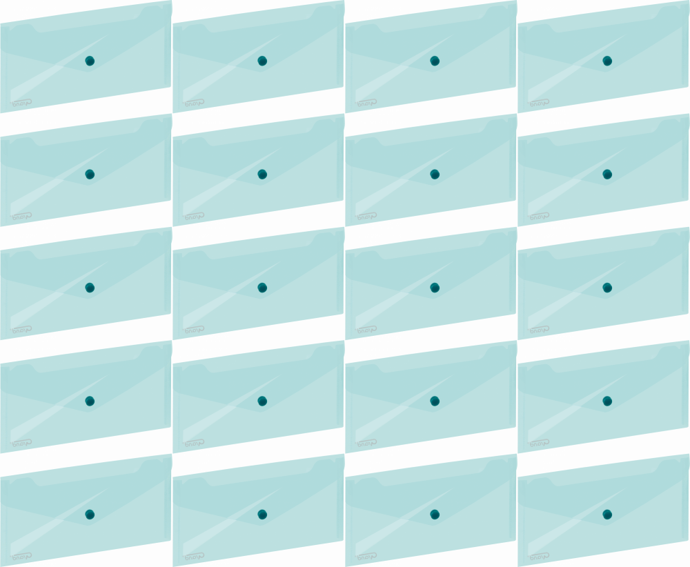 20x Teczka kopertowa Grand, DL, na zatrzask, zielony