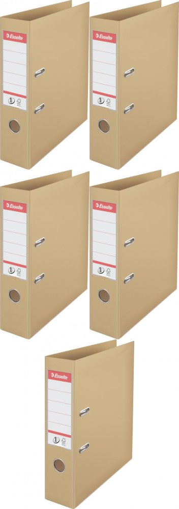 5x Segregator A4 Esselte No.1 Power, 75mm, do 500 kartek kawowy