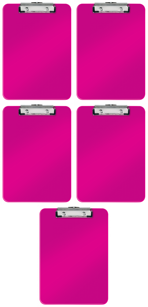 5x Clipboard Leitz Wow, A4, różowy