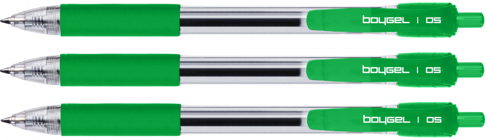 3x Długopis żelowy automatyczny Rystor, Boy Gel, 0.5mm, zielony