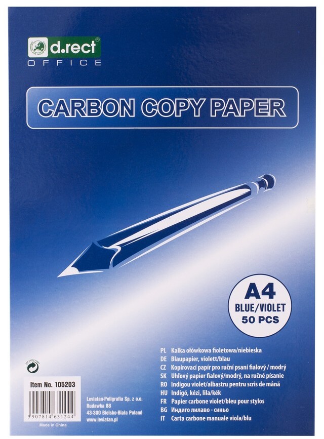 Kalka ołówkowa D.Rect, A4, 50 arkuszy, fioletowy/niebieski