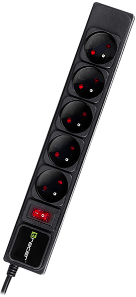 Listwa zasilająca Tracer PowerGuard, 3m, 5 gniazd, czarny