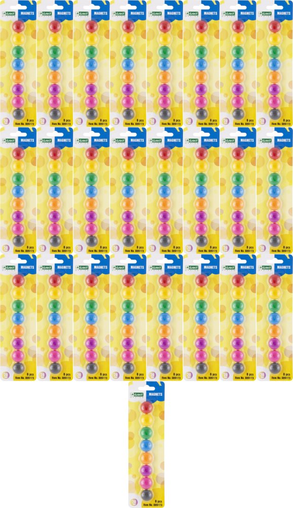 25x Magnesy D.Rect, 20mm, 8 sztuk, mix kolorów
