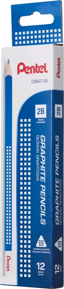 12x Ołówek drewniany Pentel CB60T, 2B