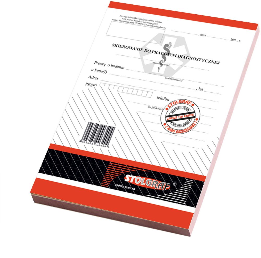 Skierowanie do pracowni diagnostycznej Stolgraf, A5, 100k