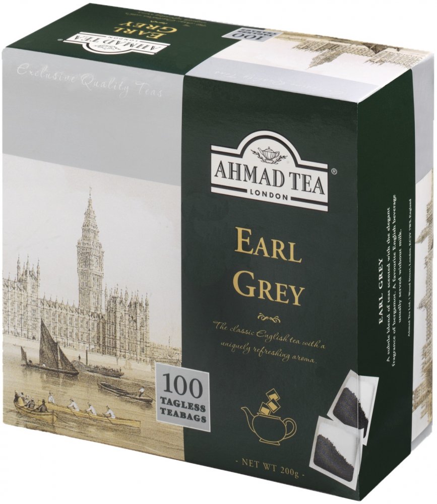 Herbata Earl Grey w torebkach Ahmad Tea, 100 sztuk x 2g