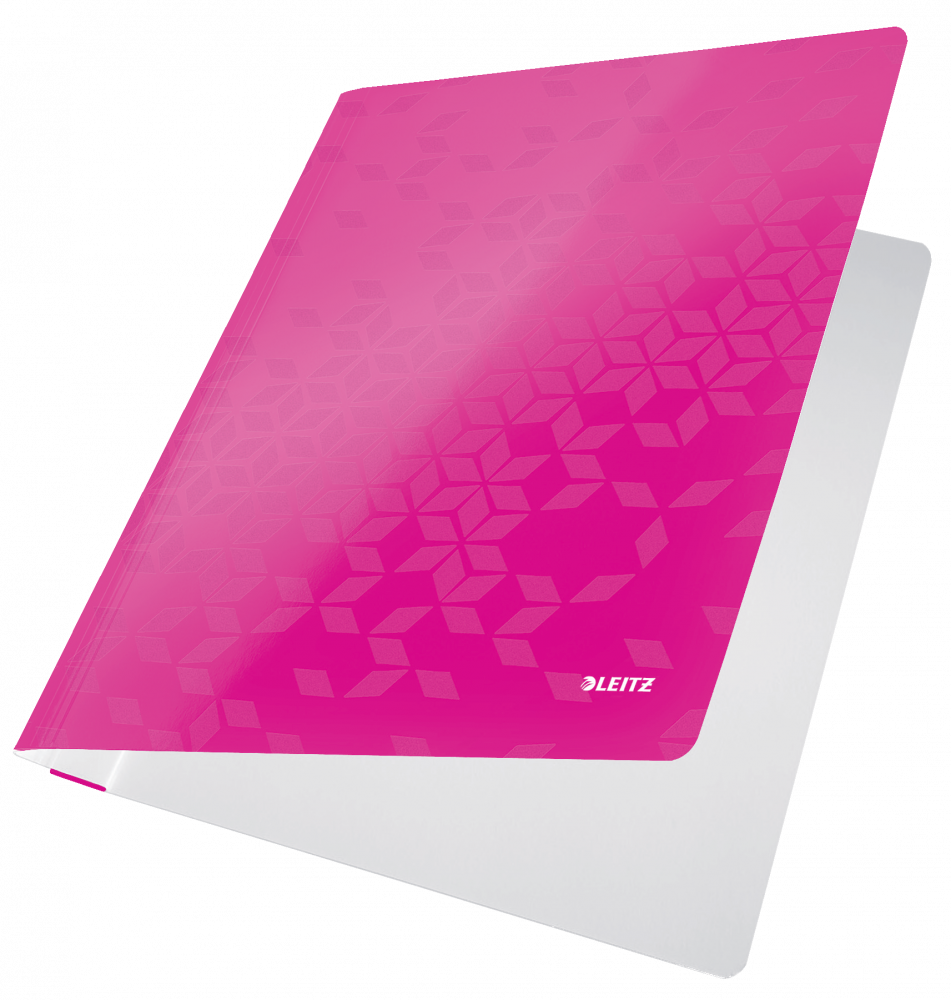 Skoroszyt kartonowy bez oczek Leitz Wow, A4, do 60 kartek, 300g/m2, różowy
