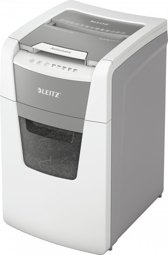 Niszczarka automatyczna Leitz IQ AutoFeed 150, mikrościnek 2x15mm, 150 kartek, P-5 DIN, biały