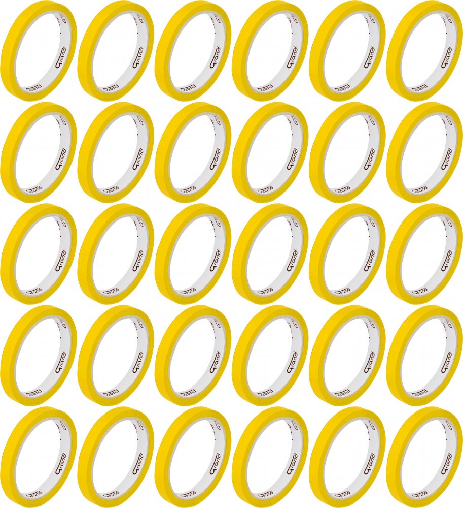 36x Taśma pakowa Grand, 12mmx50m, żółty
