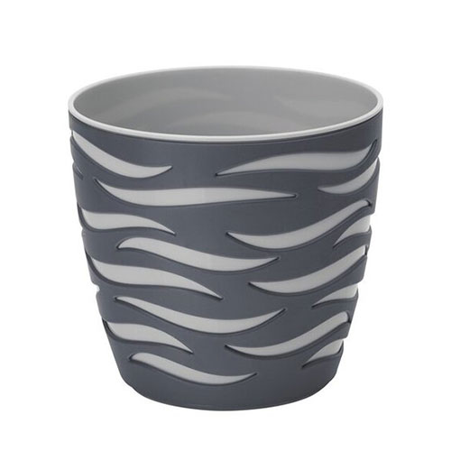 1 buc, Set de mască și ghiveci Sahara Duo, antracit + platină, 23 cm - : Mod de ambalare: 1 buc