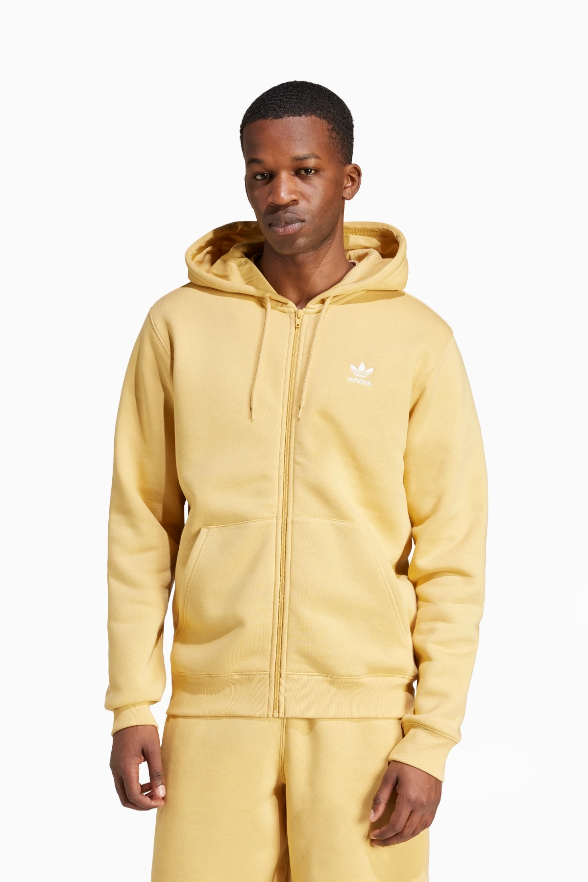 Bluza z kapturem adidas Trefoil Essentials Full-Zip - Żółty