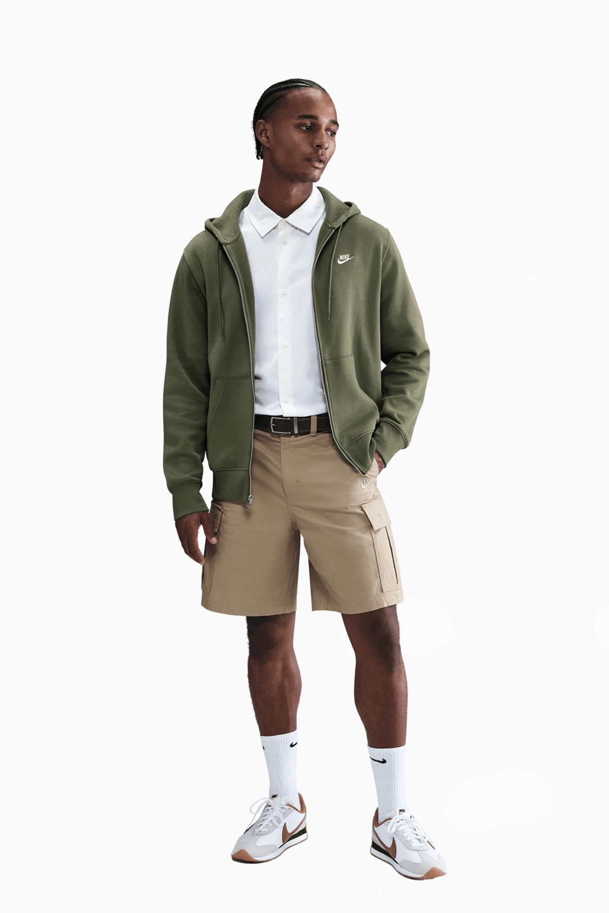 Bluza z kapturem Nike Club Full-Zip - Brązowy