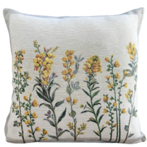 Poszewka na poduszkę EDEN żółte kwiaty 40x40cm Chenille