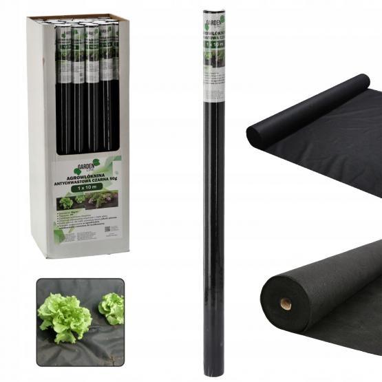 Agrowłóknina 1x10 m czarna 50g