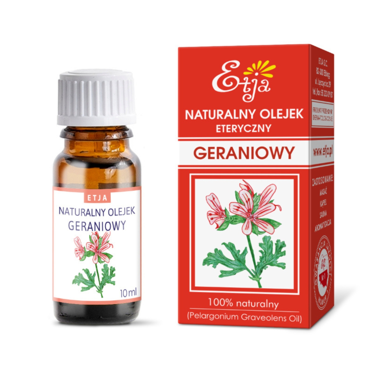 Etja - naturalny olejek eteryczny, geraniowy, 10 ml