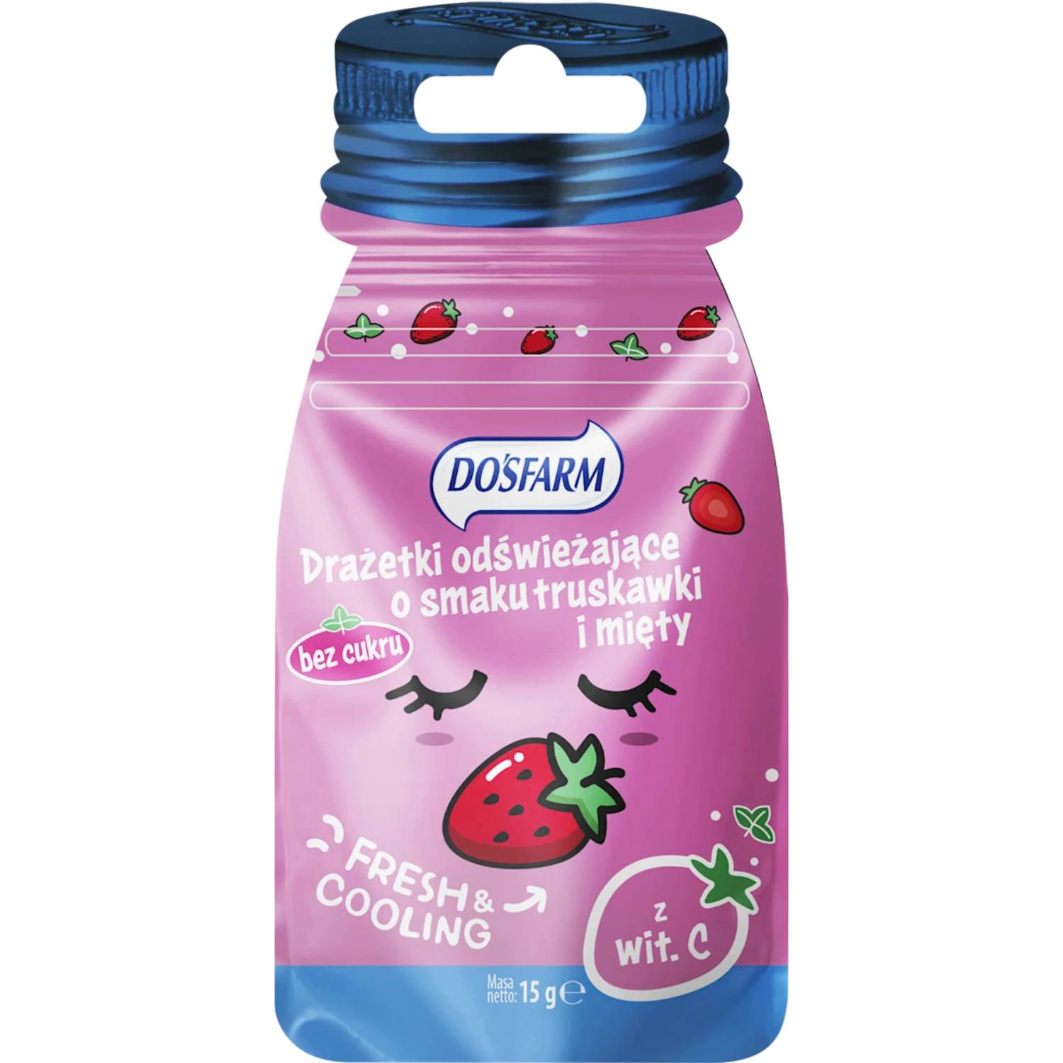 Dosfarm - drażetki odświeżające, mięta i truskawka, 15 g