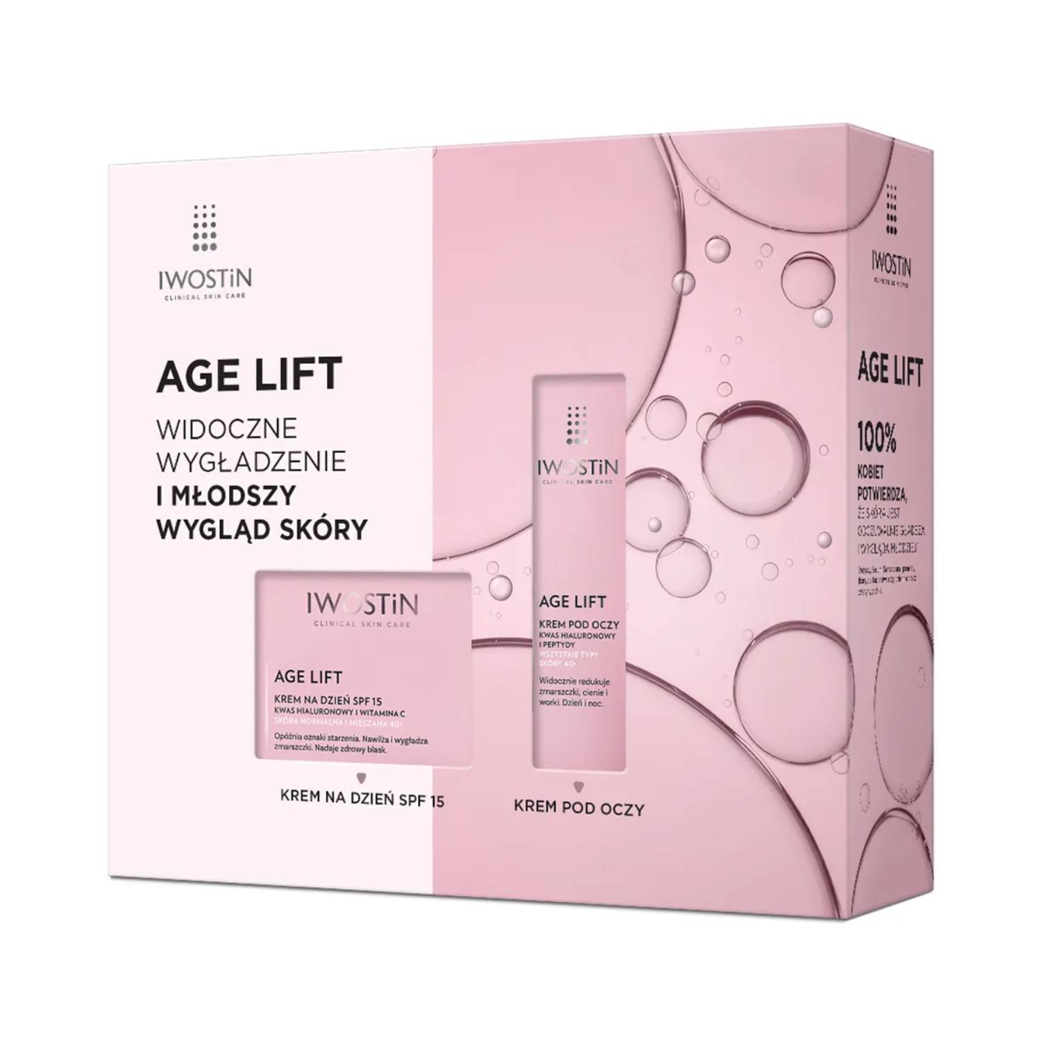 Iwostin age lift - krem na dzień do skóry normalnej i mieszanej spf 15, 50 ml + krem pod oczy, 1 komplet