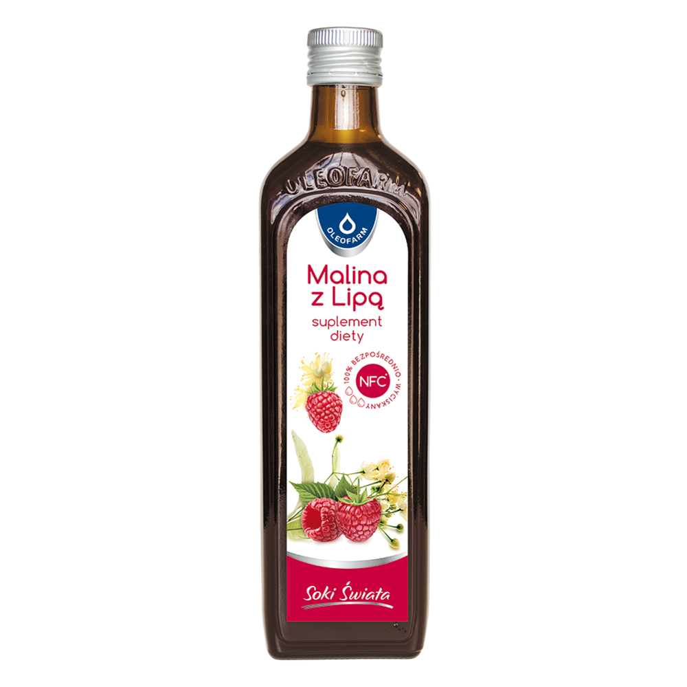 Oleofarm - sok malina z lipą, 490 ml