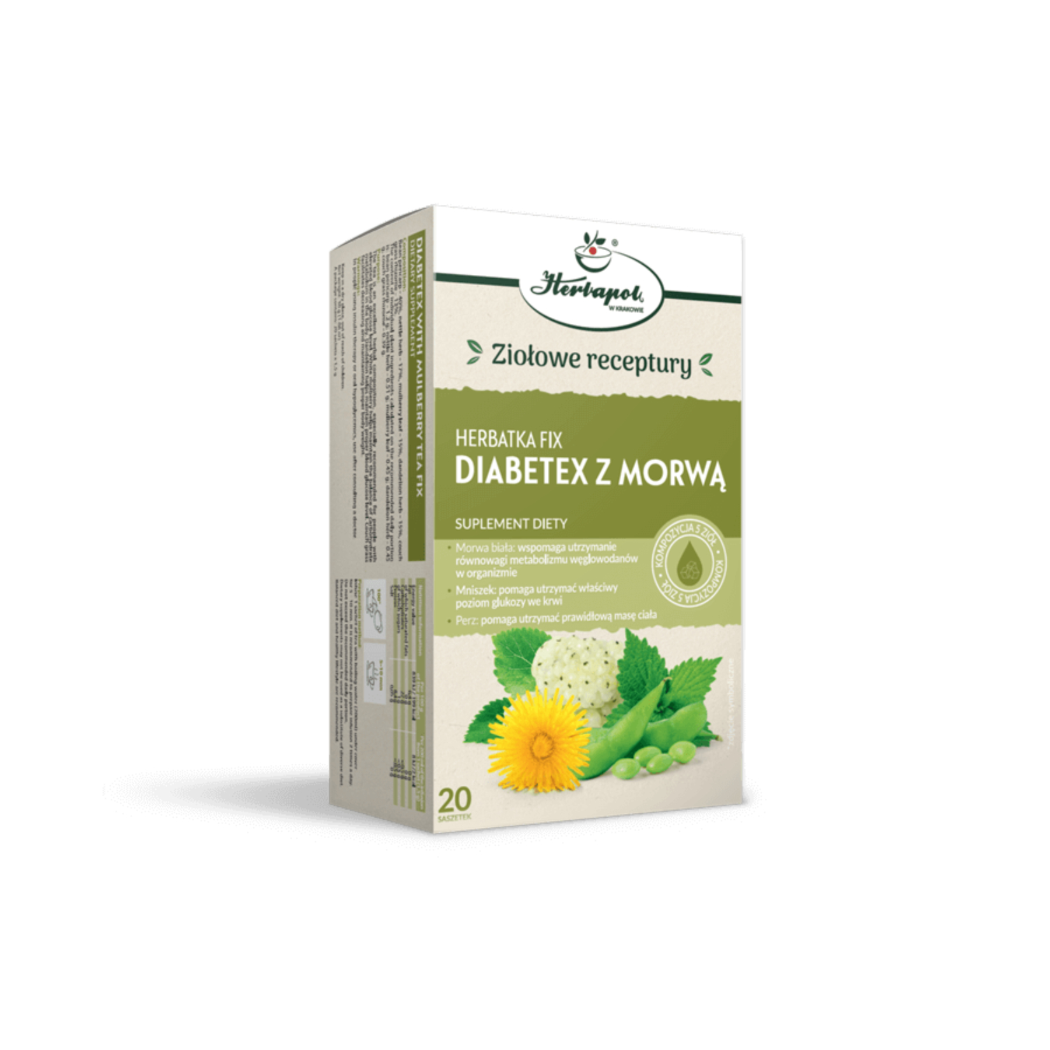 Herbapol kraków herbatka fix, diabetex z morwą, 20 saszetek