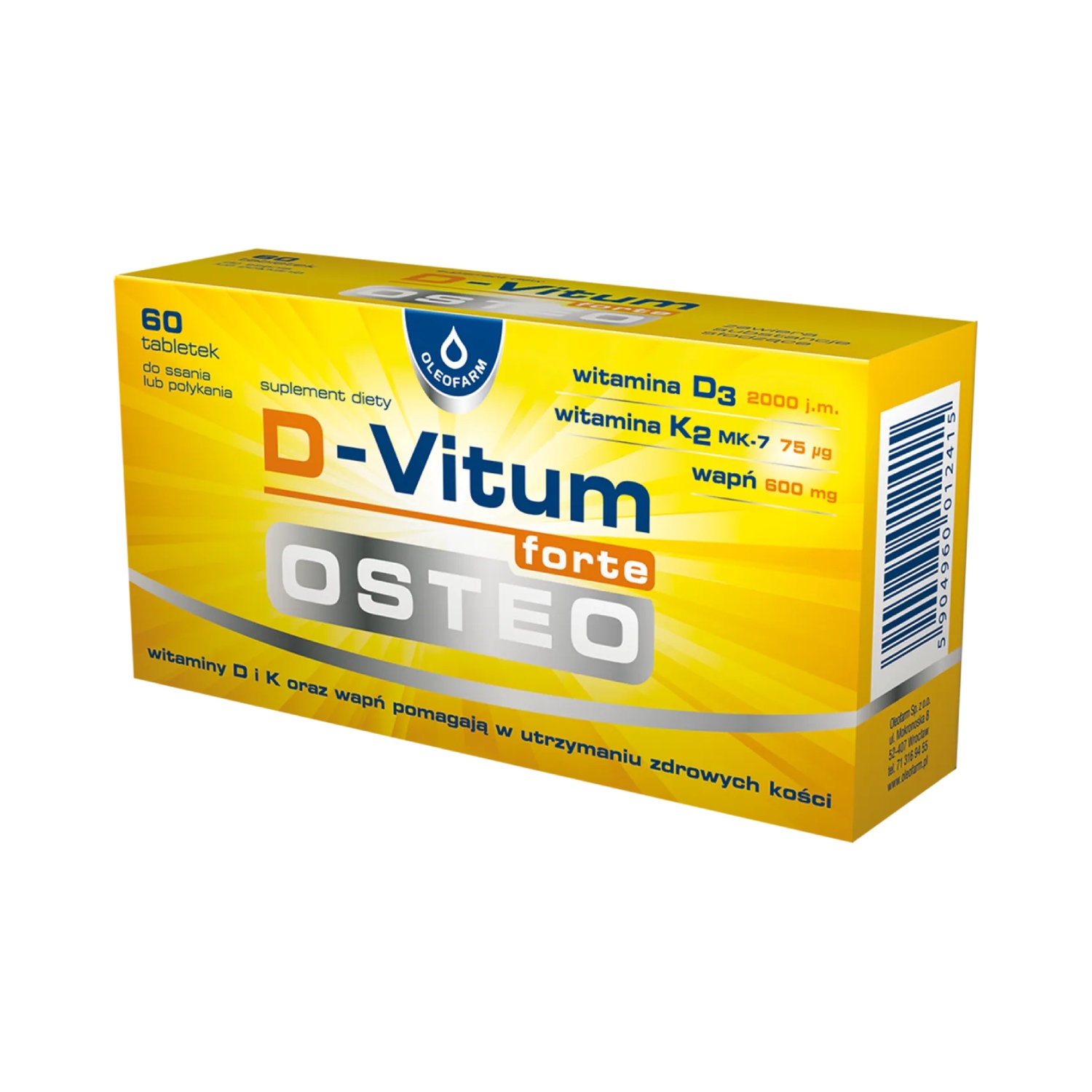 D-vitum forte osteo, 60 tabletek do ssania lub połykania