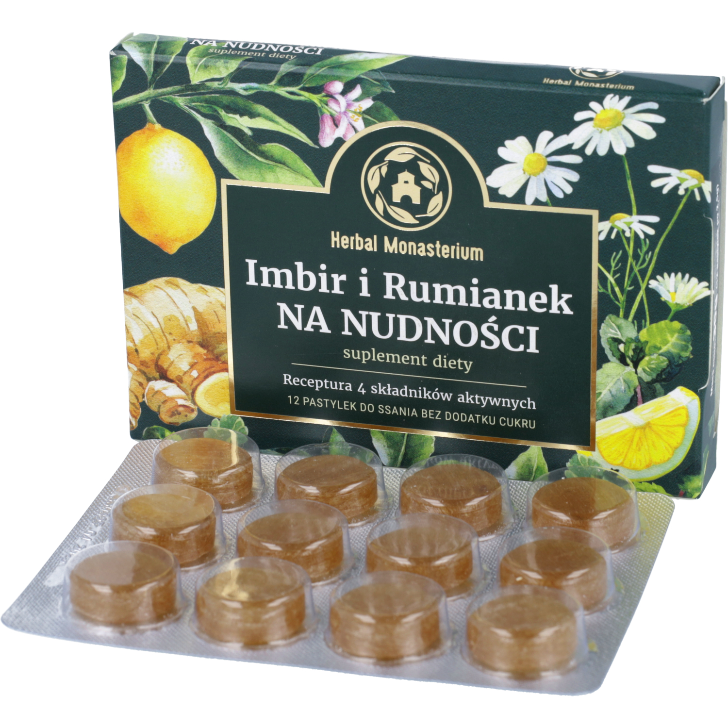 Herbal monasterium imbir i rumianek, 12 pastylek