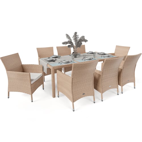Zahradní nábytek Verona 8+1 béžovo/krémový