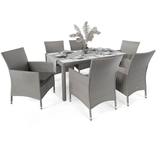 Sada záhradného nábytku Verona 6+1 šedo/šedá