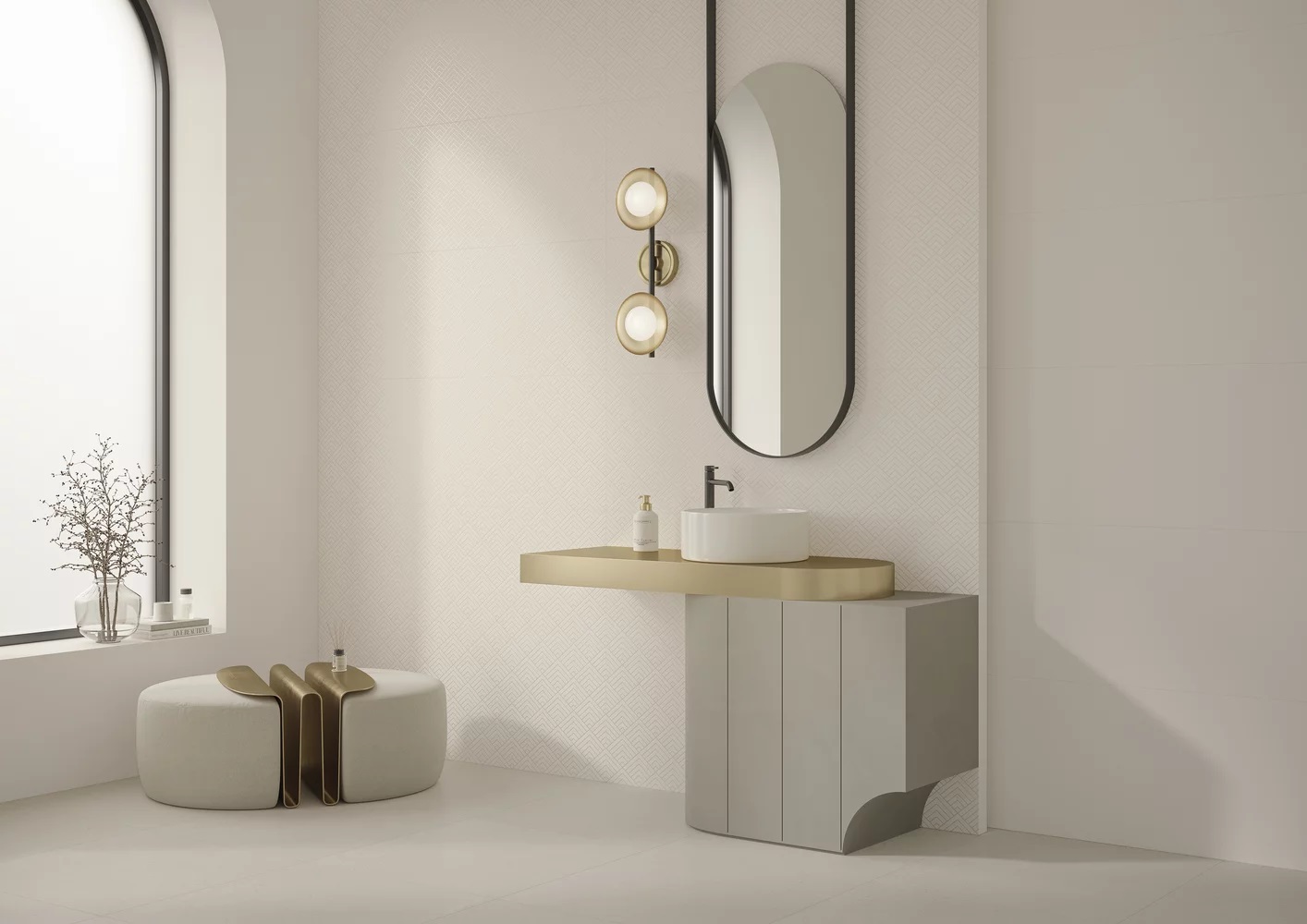 Paradyż Puris White płytka ścienna rekt. dekor a 119,8x39,8 cm biała