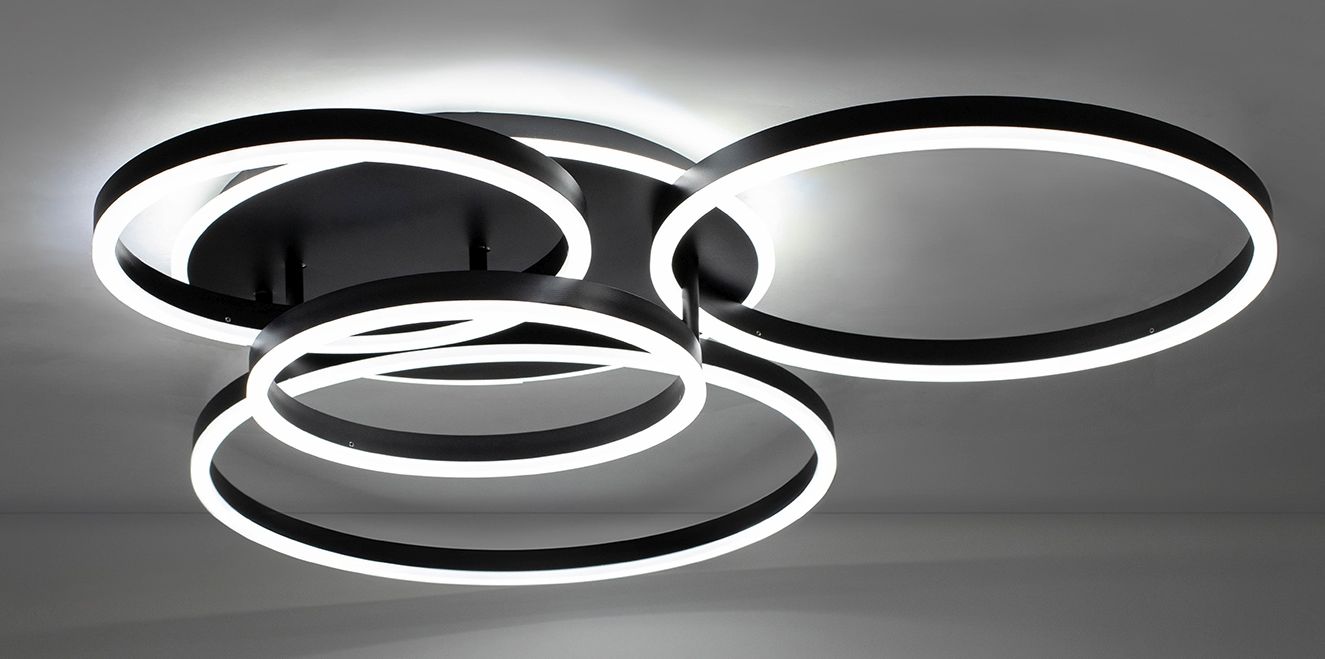 Moosee Rings lampa podsufitowa 66 W LED czarna MSE1501100505