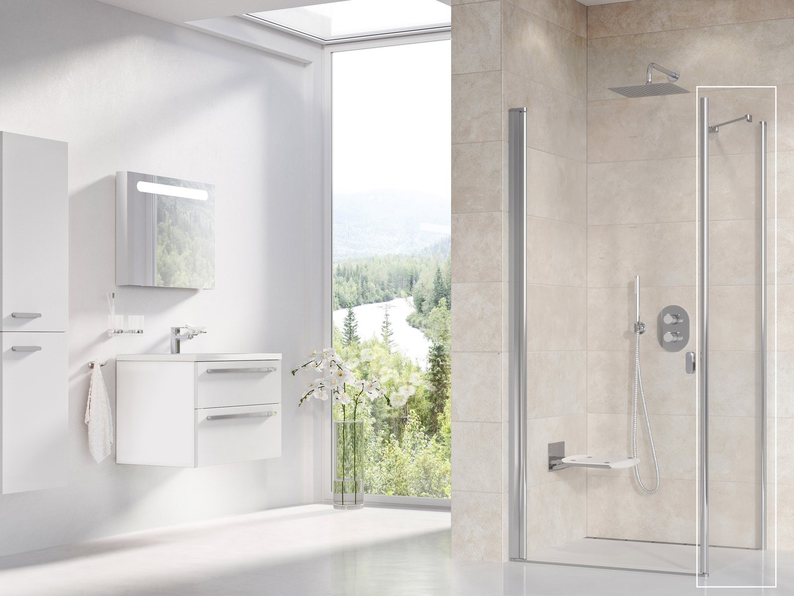 Ravak Chrome CPS-100 ścianka prysznicowa 100 cm stała polerowane aluminium/szkło przezroczyste 9QVA0C00Z1