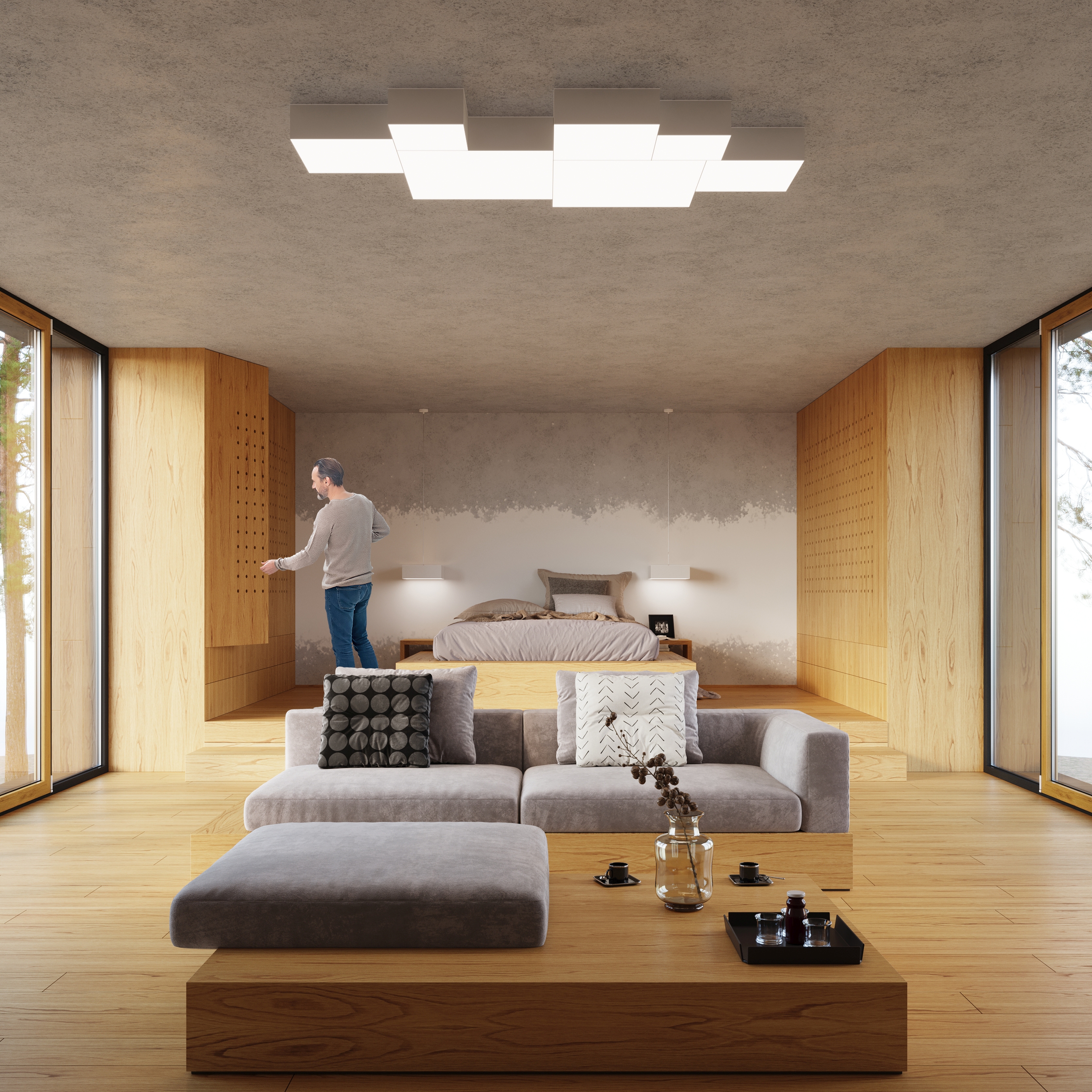 Sollux Lighting Horus plafon 2x60W biały SL.0138