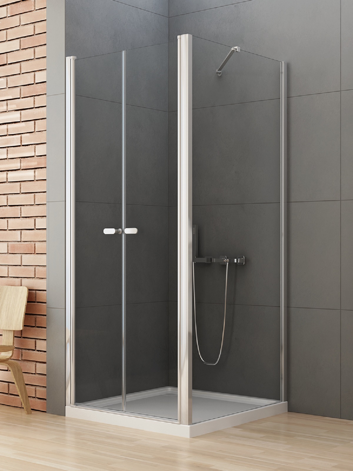 New Trendy New Soleo kabina prysznicowa 100x80 cm prostokątna chrom połysk/szkło przezroczyste D-0146A/D-0091B